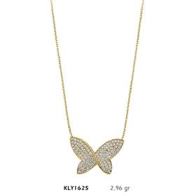 Harem Altın KLY1625 14 Ayar Altın Taşlı Kelebek Kolye