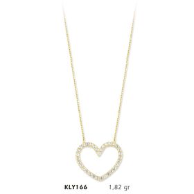 Harem Altın KLY166 14 Ayar Altın Taşlı Kalp Kolye