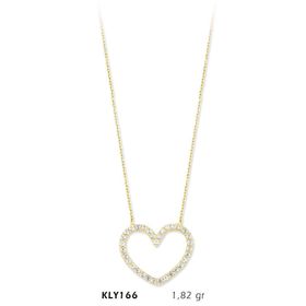 Harem Altın KLY166 14 Ayar Altın Taşlı Kalp Kolye