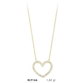 Harem Altın KLY166 14 Ayar Altın Taşlı Kalp Kolye