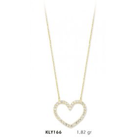 Harem Altın KLY166 14 Ayar Altın Taşlı Kalp Kolye