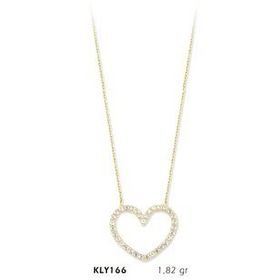 Harem Altın KLY166 14 Ayar Altın Taşlı Kalp Kolye