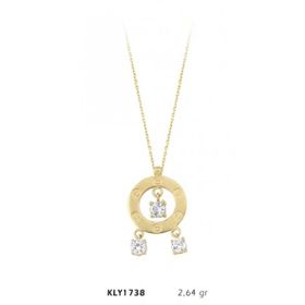 Harem Altın KLY1738 14 Ayar Halkalı Üçtaş Kolye