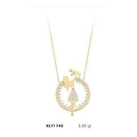 Harem Altın KLY1740 14 Ayar Anne Bebek Taşlı Kolye