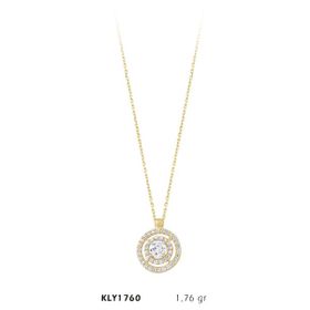 Harem Altın KLY1760 14 Ayar Taşlı Çift Halka Kolye