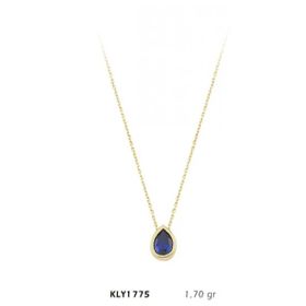 Harem Altın KLY1775 14 Ayar Altın Mavi Taşlı Kolye