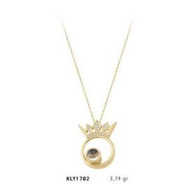 Harem Altın KLY1782 14 Ayar Altın Kral Tacı Kolye