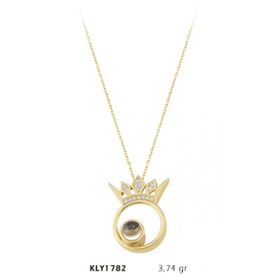 Harem Altın KLY1782 14 Ayar Altın Kral Tacı Kolye
