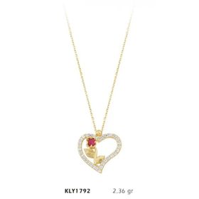 Harem Altın KLY1792 14 Ayar Altın Kalpli Lale Kolye