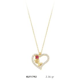 Harem Altın KLY1792 14 Ayar Altın Kalpli Lale Kolye