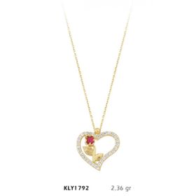 Harem Altın KLY1792 14 Ayar Altın Kalpli Lale Kolye