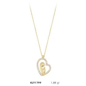 Harem Altın KLY1799 14 Ayar Altın Anne ve Bebeği Kalp Kolye