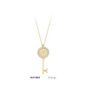 Harem Altın KLY1805 14 Ayar Altın Taşlı ve Motifli Anahtar Kolye