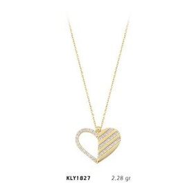 Harem Altın KLY1827 14 Ayar Altın Taşlı Kalp Kolye