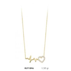 Harem Altın KLY1846 14 Ayar Altın Kalp ve Ritmi Kolye