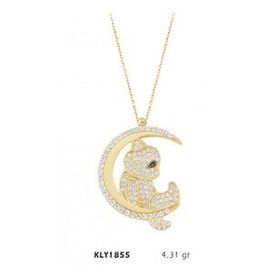 Harem Altın KLY1855 14 Ayar Altın Aya Oturan İnsan Motifli Kolye