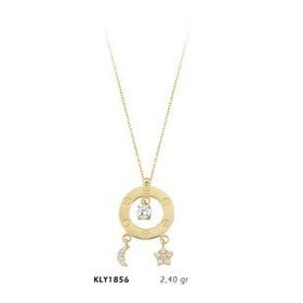 Harem Altın KLY1856 14 Ayar Altın Ay Yıldız ve Tektaş Kolye