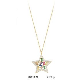 Harem Altın KLY1870 14 Ayar Altın Renkli Taşlı Yıldız Kolye