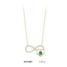 Harem Altın KLY1887 14 Ayar Altın Kalp Sonsuzluk Kolye