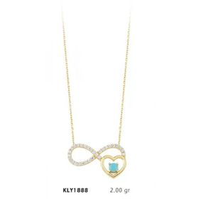 Harem Altın KLY1888 14 Ayar Altın Kalp Sonsuzluk Kolye