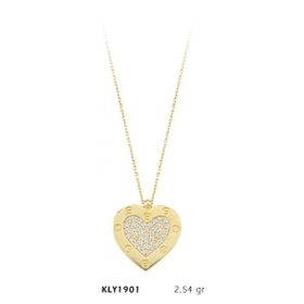 Harem Altın KLY1901 14 Ayar Altın Taşlı Kalp Kolye