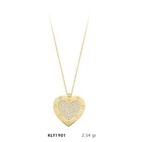 Harem Altın KLY1901 14 Ayar Altın Taşlı Kalp Kolye