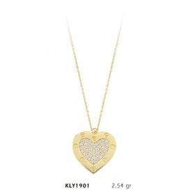 Harem Altın KLY1901 14 Ayar Altın Taşlı Kalp Kolye