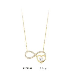 Harem Altın KLY1904 14 Ayar Altın Tektaş Sonsuzluk Kolye