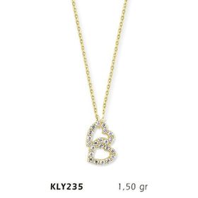 Harem Altın KLY235 14 Ayar Altın Çift Kalp Kolye
