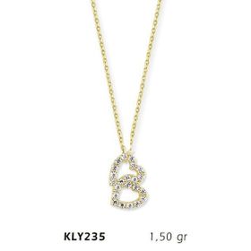 Harem Altın KLY235 14 Ayar Altın Çift Kalp Kolye