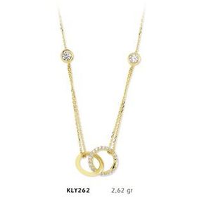 Harem Altın KLY262 14 Ayar Altın İkili Halka Kolye