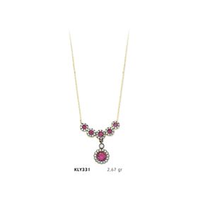 Harem Altın KLY331 14 Ayar Altın Pembe Taşlı Kolye