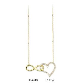 Harem Altın KLY415 14 Ayar Kalp Sonsuzluk Altın Kolye