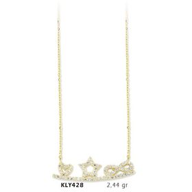 Harem Altın KLY428 14 Ayar Kalp Sonsuzluk Altın Kolye