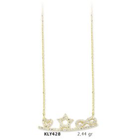 Harem Altın KLY428 14 Ayar Kalp Sonsuzluk Altın Kolye