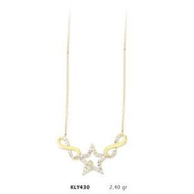 Harem Altın KLY430 14 Ayar Altın Yıldız Sonsuzluk Kolye