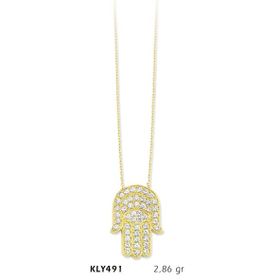 Harem Altın KLY491 14 Ayar Fatma Eli Altın Kolye