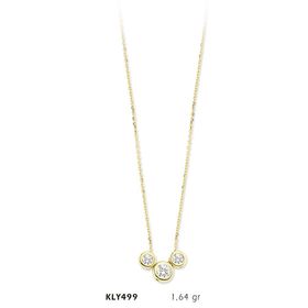 Harem Altın KLY499 14 Ayar Altın Üç Tektaş Kolye