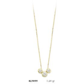 Harem Altın KLY499 14 Ayar Altın Üç Tektaş Kolye