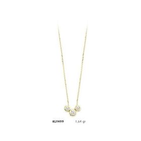 Harem Altın KLY499 14 Ayar Altın Üç Tektaş Kolye