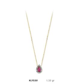 Harem Altın KLY530 14 Ayar Altın Pembe Damlataş Kolye