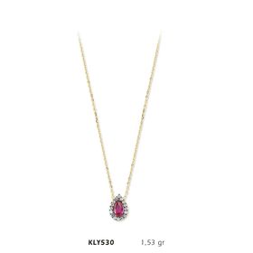 Harem Altın KLY530 14 Ayar Altın Pembe Damlataş Kolye