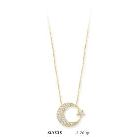 Harem Altın KLY535 14 Ayar Ay Yıldız Altın Kolye