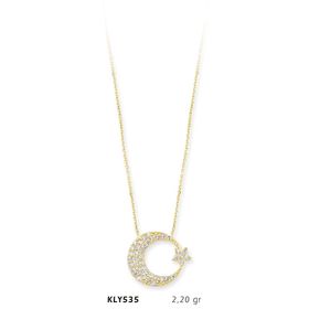 Harem Altın KLY535 14 Ayar Ay Yıldız Altın Kolye