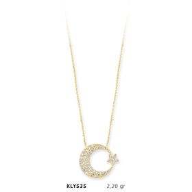 Harem Altın KLY535 14 Ayar Ay Yıldız Altın Kolye