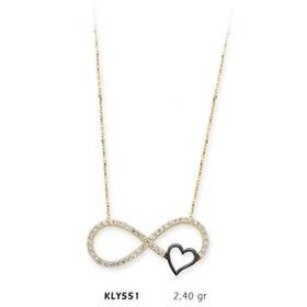 Harem Altın KLY551 14 Ayar Altın Kalp Sonsuzluk Kolye