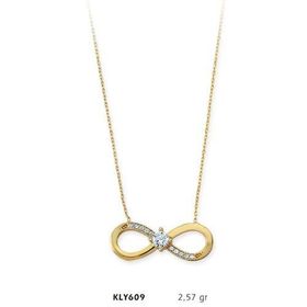 Harem Altın KLY609 14 Ayar Altın Tektaş Sonsuzluk Kolye