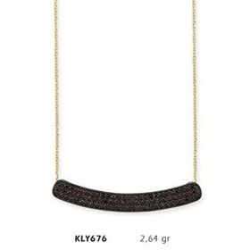 Harem Altın KLY676 14 Ayar Altın Siyah Sırataş Kolye