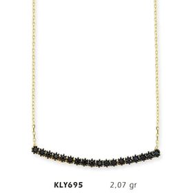 Harem Altın KLY695 14 Ayar Altın Siyah Sırataş Kolye
