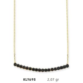 Harem Altın KLY695 14 Ayar Altın Siyah Sırataş Kolye